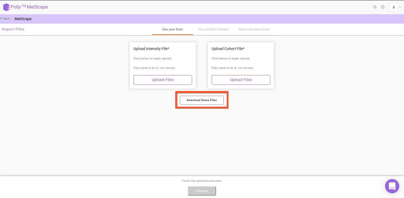 Demo data for MetScape