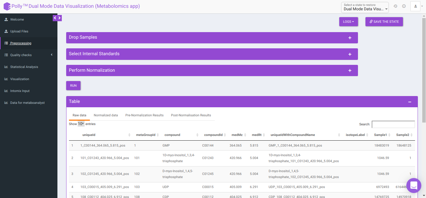Preprocessing Tab