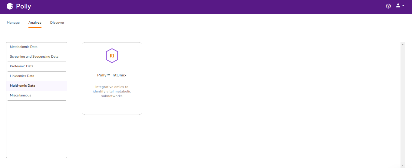 Polly Dashboard and Project selection
