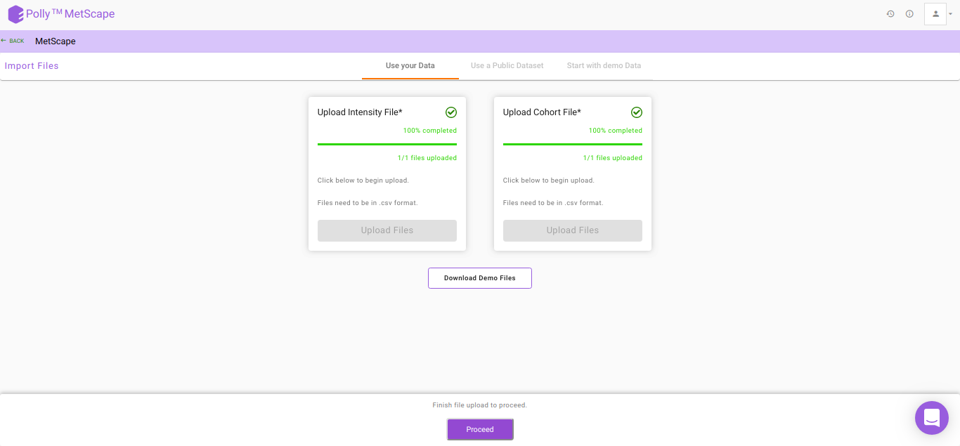 Upload page