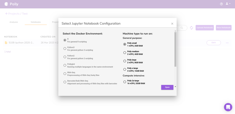 Machine configurations options