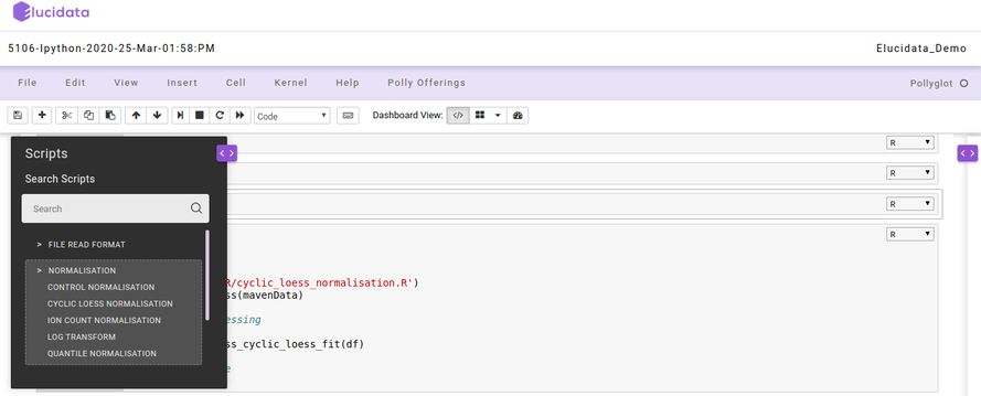 Reusable scripts on Polly Notebook